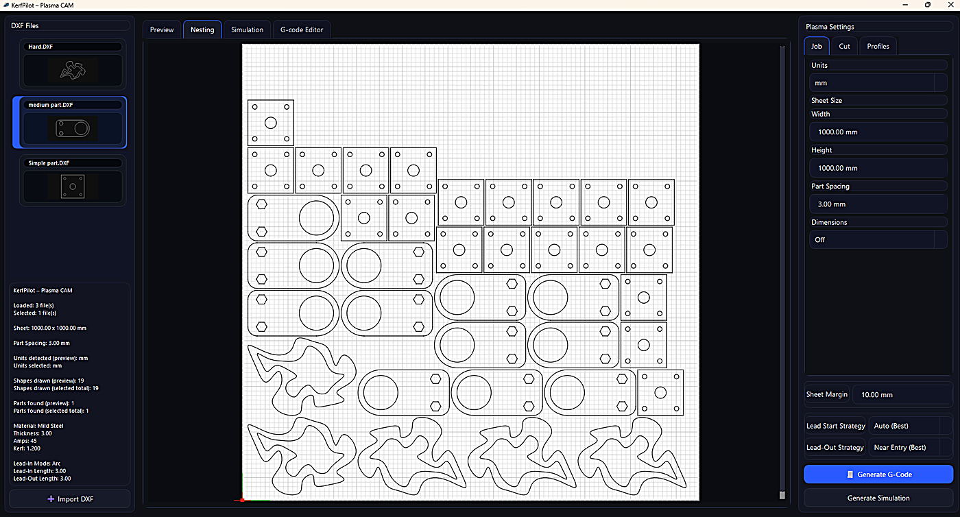 KerfPilot UI preview